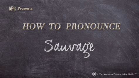 sauvage meaning|sauvage pronunciation in english.